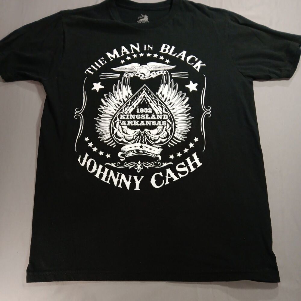Johnny Cash Man in Black 1932 Kingsland Arkansas Zion Rootswear Men's L Tee